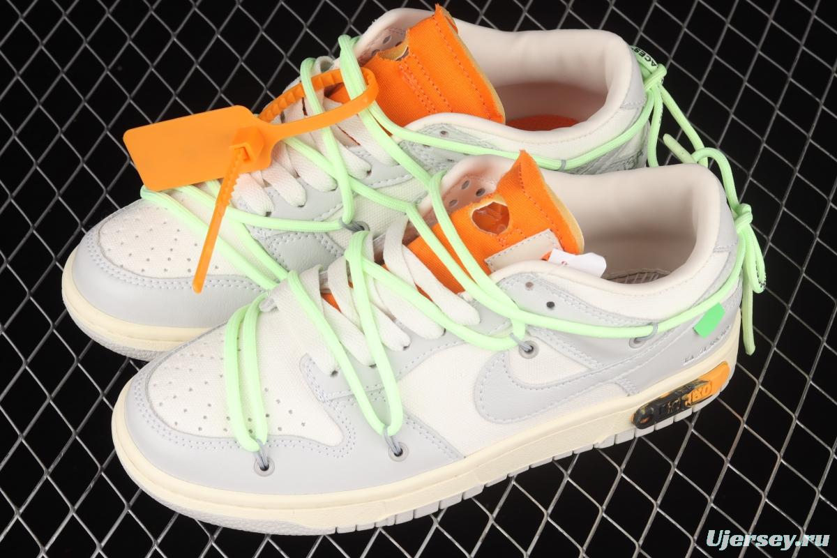 OFF-White x NIKE DUNK Low OW grey leisure sports skateboard shoes DM1602-128,