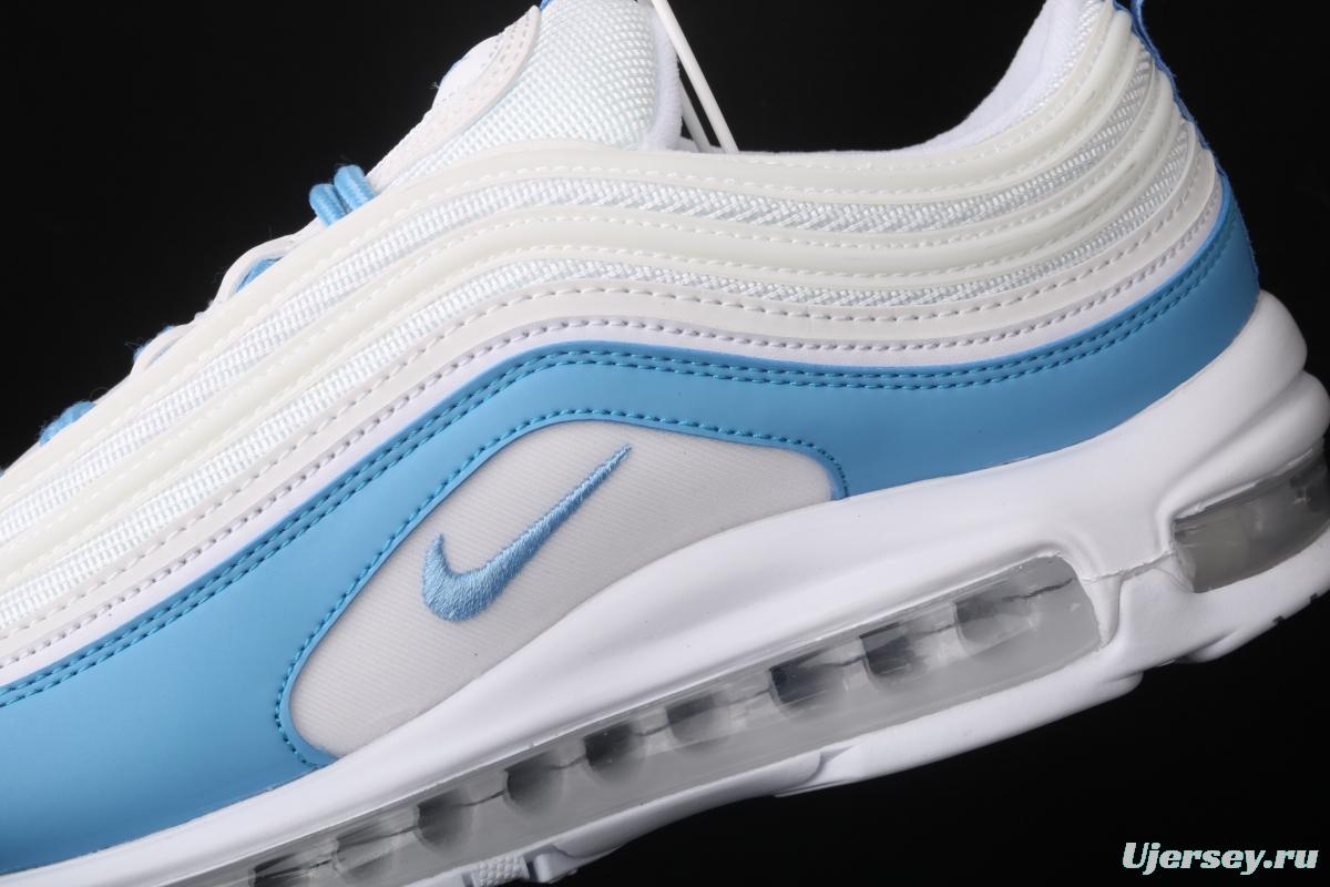 NIKE Air Max 97 Essential White Blue simple White Blue 3M reflective bullet Air cushion running shoes BV1982-101