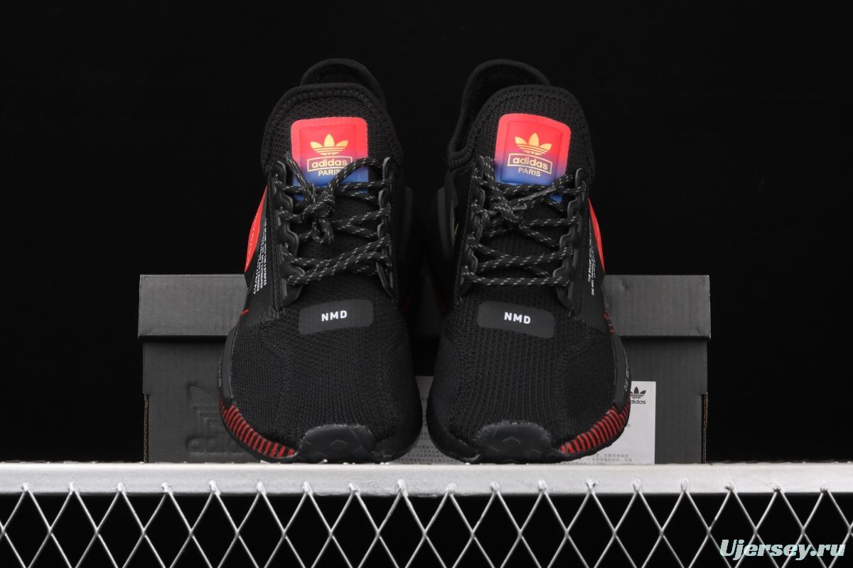 Adidas NMD R1 Boost V2 FY1452 second generation elastic knitted surface popcorn running shoes
