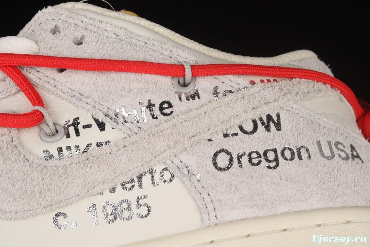 OFF-White x NIKE DUNK Low OW suede SB buckle rebound fashion casual board shoes DJ0950-103