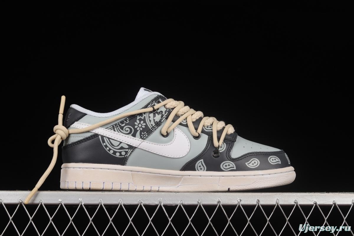 NIKE DUNK Low Retro Vibe style distressed deconstructed shoelaces smoke gray SB low-top sports casual sneakers DD1503-109