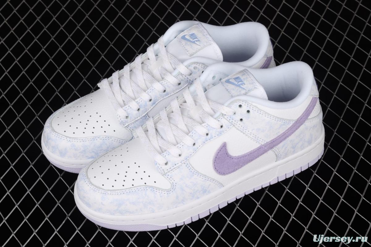 NIKE SB DUNK Low Prm white light purple color SB buckle rebound fashion leisure board shoes DM9467-500