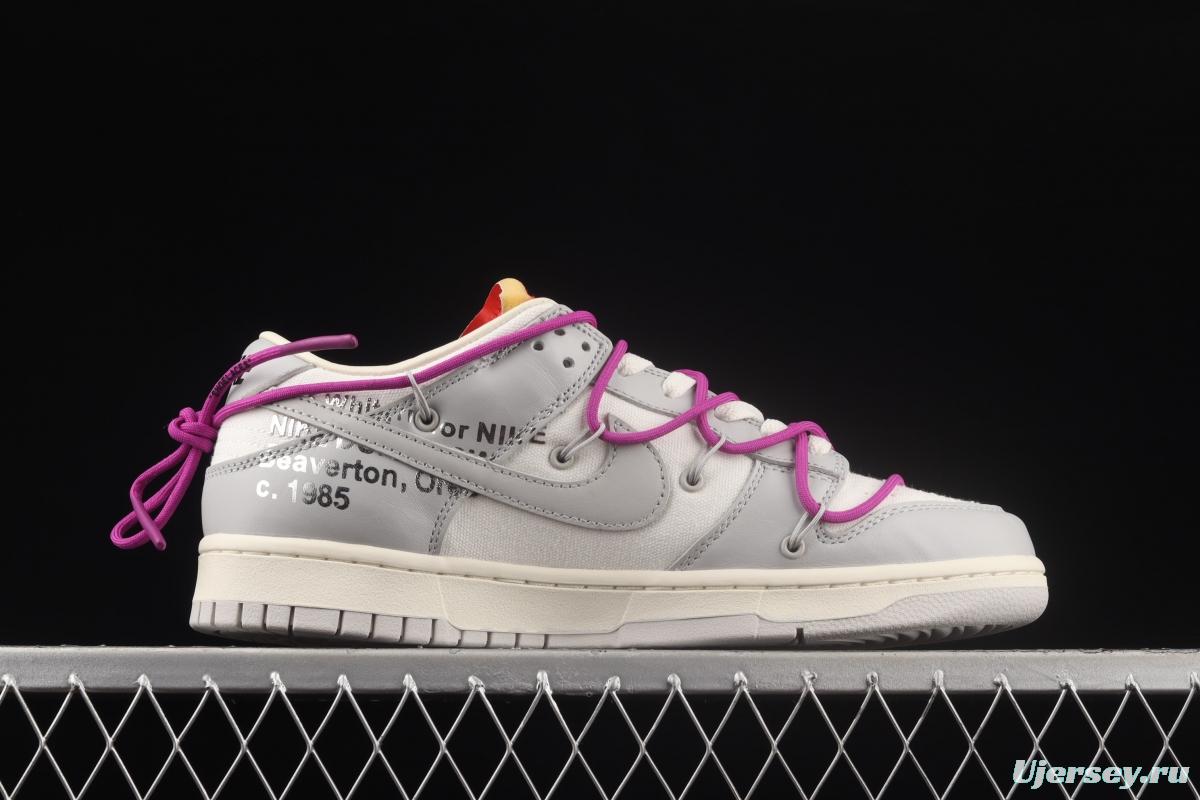 OFF-White x NIKE DUNK Low OW white gray leisure sports skateboard shoes DM1602-101