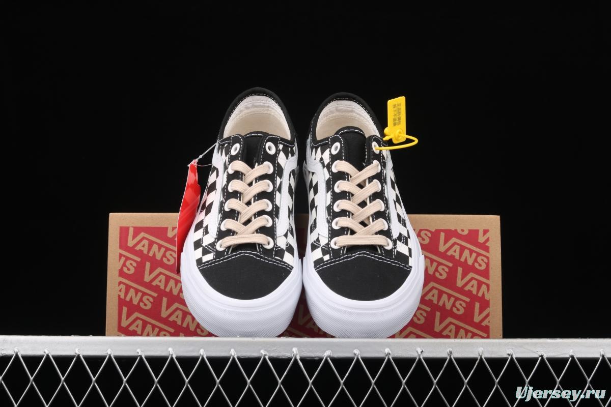 Vans Style 36 black and white checkerboard low upper board shoes sports shoes VN0A3MVL42E