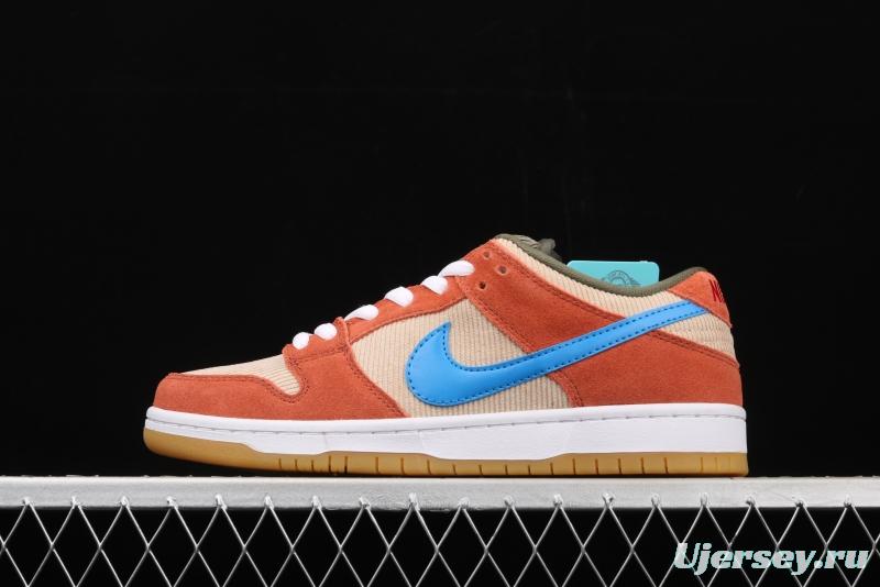 NIKE SB DUNK Low Pro brown-red color matching low-top casual board shoes BQ6817-201
