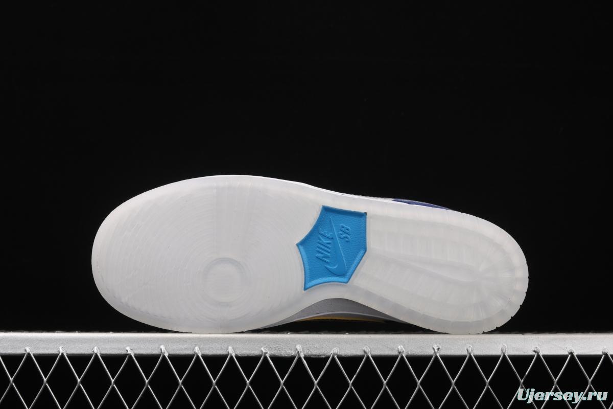 NIKE SB DUNK Low Prm QS Paris BMW gold and silver hook leisure sports shoes 839685-416
