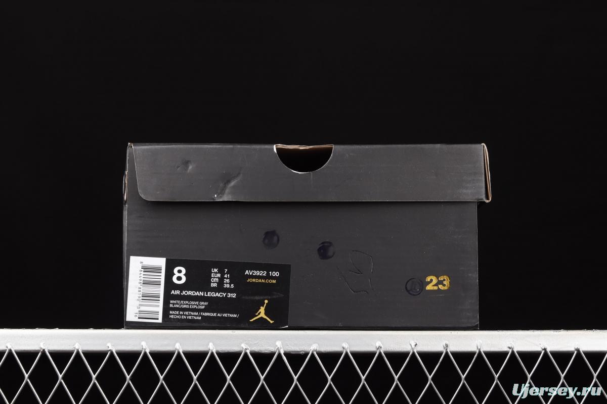 Jordan Legacy 312 white burst color matching Velcro three-in-one board shoes AV3922-100