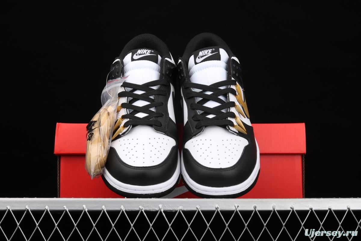 NIKE DUNK Low SB dunk series black and white gold hook low side leisure sports skateboard shoes DD1503-101