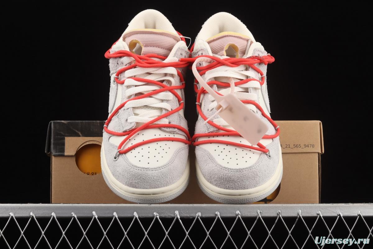 OFF-White x NIKE DUNK Low 12 of 50 OW suede SB buckle rebound fashion casual board shoes DJ0950-118