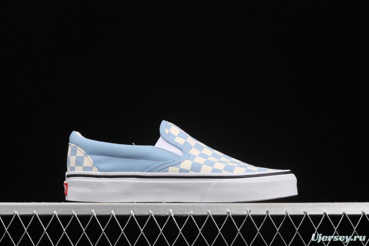 Vans Cassic Slip-0n purplish blue checkerboard Loafers Shoes leisure sports board shoes VN0A33TB42Y