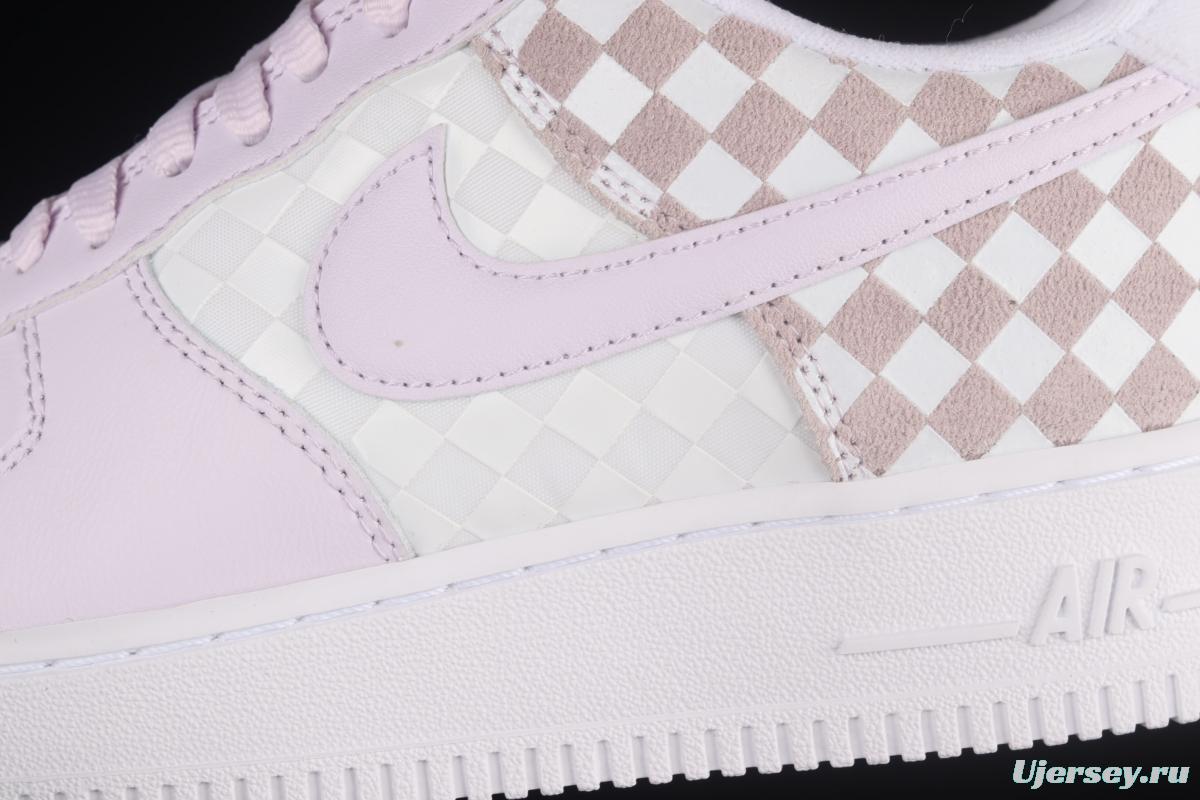 NIKE Air Force 1x 07 Low chessboard white and purple low-top casual board shoes CJ9700-500