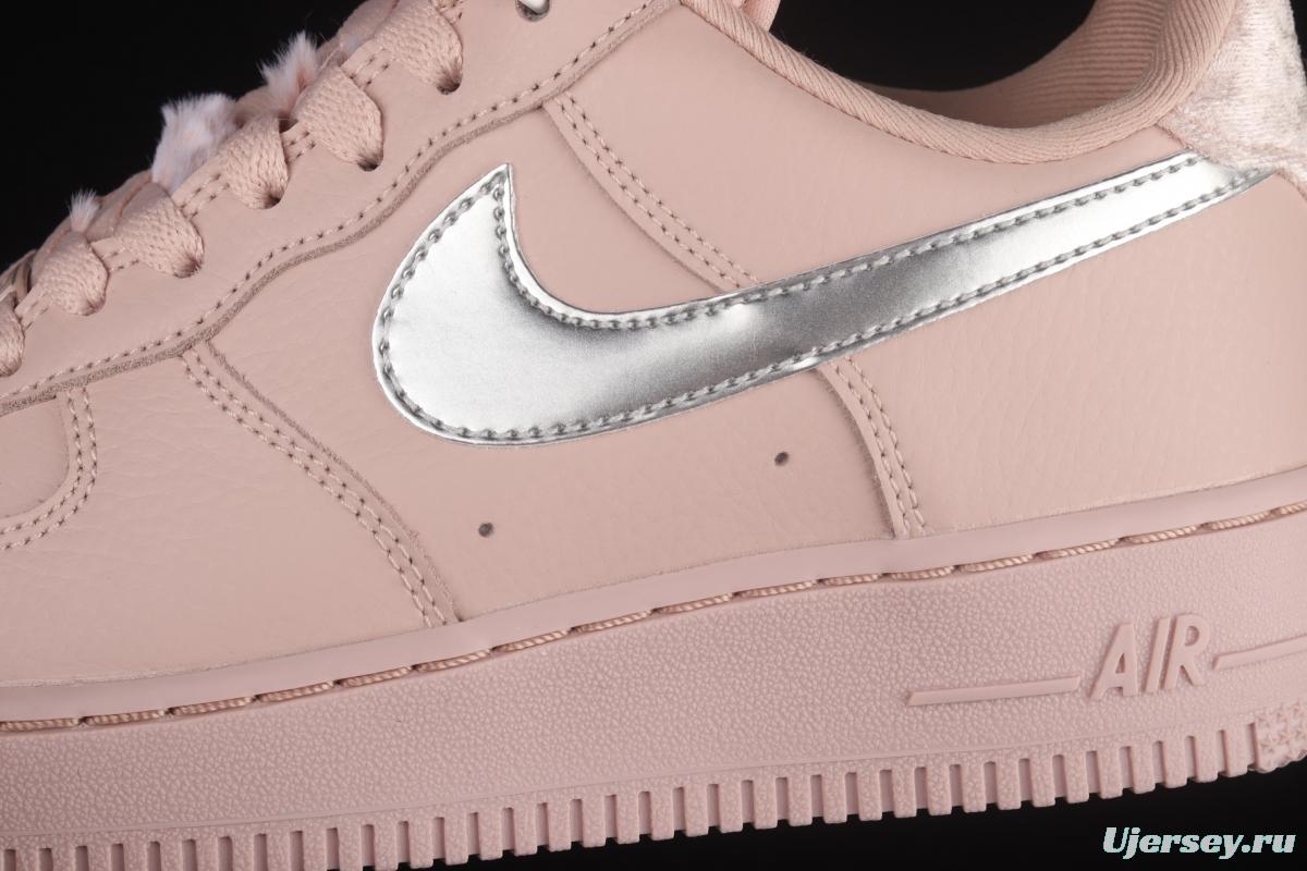 NIKE Air Force 1y07 silver pink low-top women's sports board shoes DO6724-601