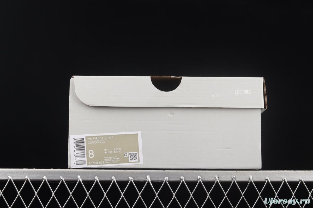 NIKE Air Force 1x 07 Mid laser rice white 3M reflective medium side leisure sports board shoes AQ2898-008