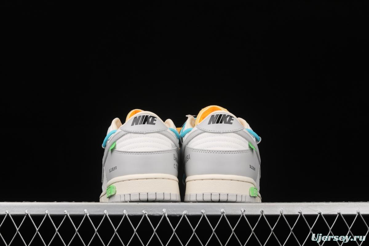 OFF-White x NIKE DUNK Low 04 of 50 OW white gray leisure sports skateboard shoes DM1602-115