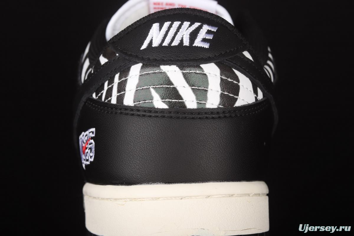 Quartersnacks x NIKE SB DUNK Zebra black and white zebra stripes joint style low-side sports and leisure board shoes DM3510-001