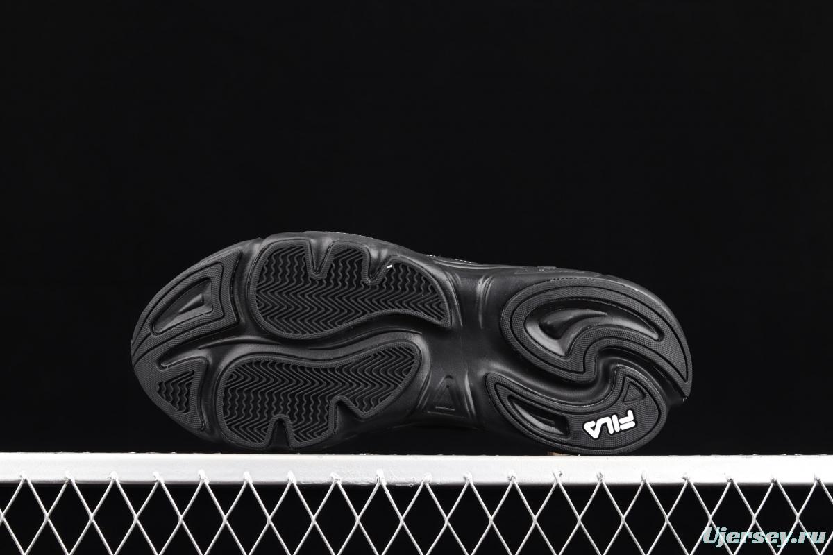 FILA 3M reflective all-black retro sports Martian daddy shoes T12W115206ABK