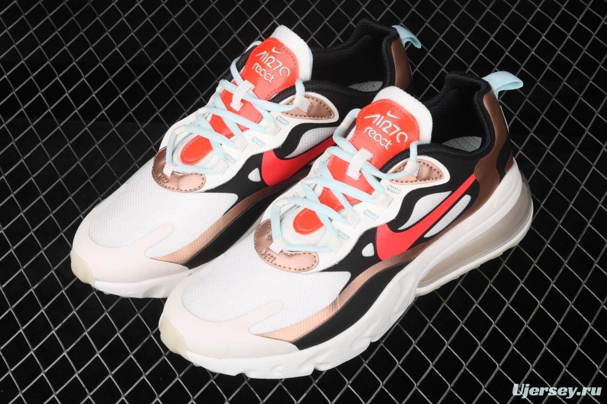 NIKE Air Max 270React new high-frequency mesh function half-palm air cushion cushioning running cloth shoes CT3428-100