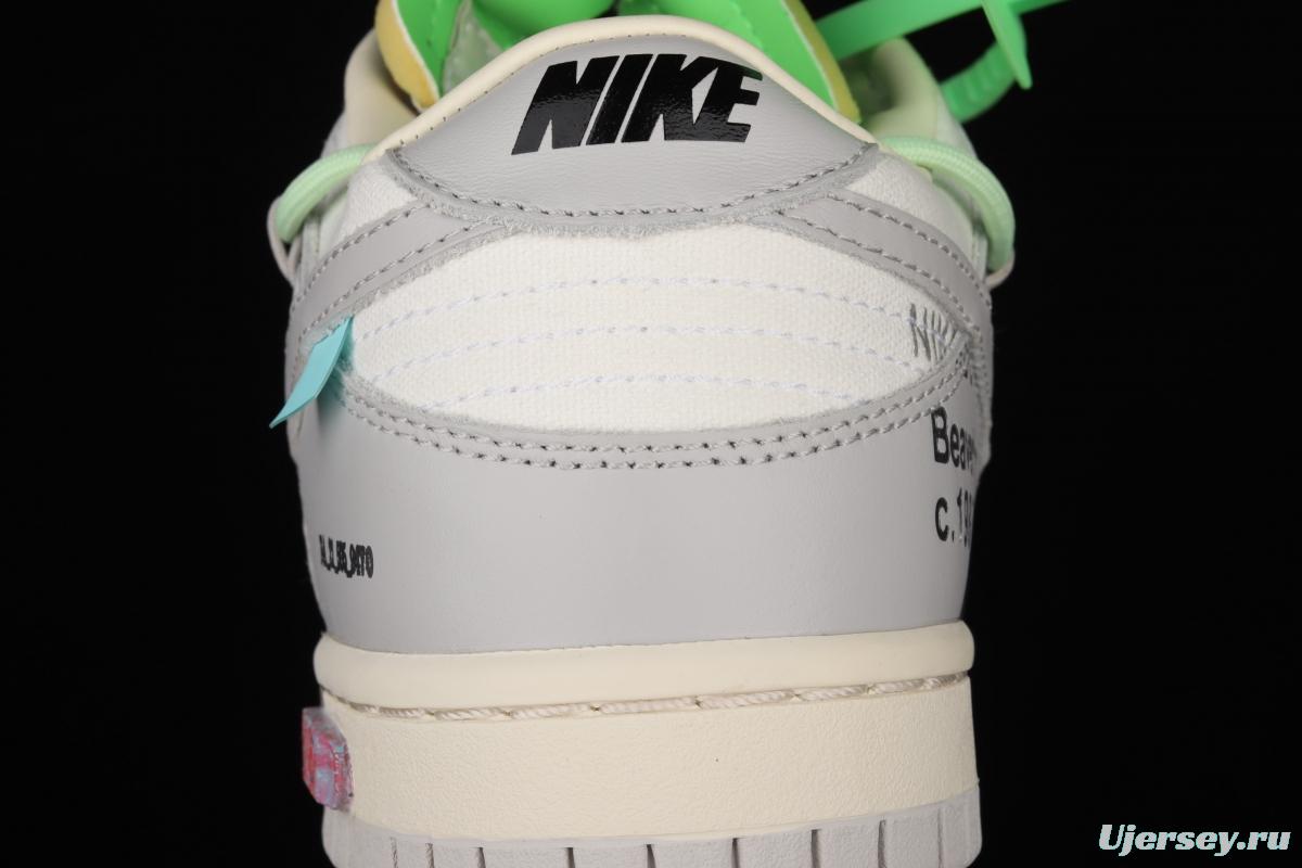 OFF-White x NIKE DUNK Low 04 of 50 OW white gray leisure sports skateboard shoes DM1602-108