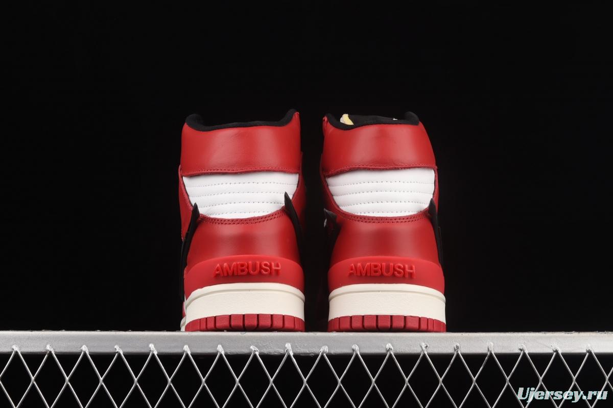 Ambush x NIKE DUNK High joint style Chicago white-red high-top casual board shoes CU7544-102,