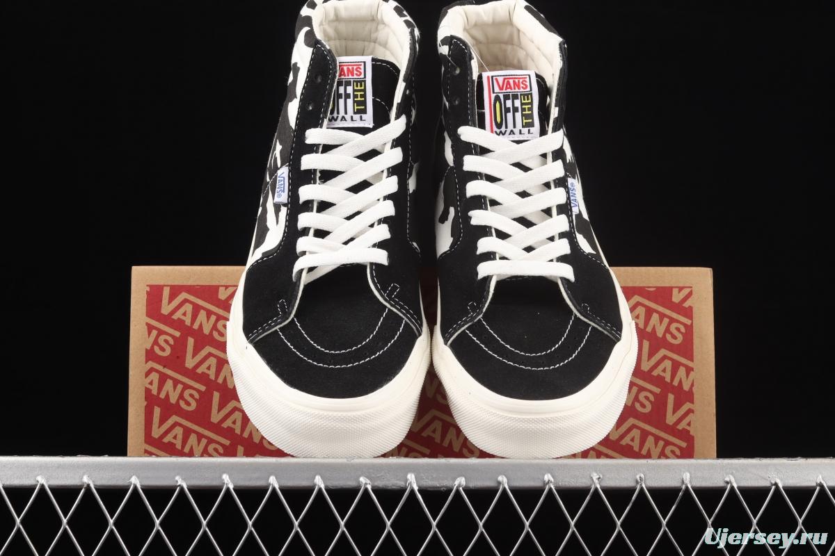 Vans Vault OG Era Sk8 Hi Lx 21ss high-end regional dairy cow leopard suede canvas shoes VN0A5HUU4MB