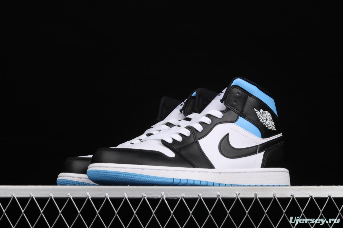 Air Jordan 1 Mid SE black, white and blue BQ6472-102