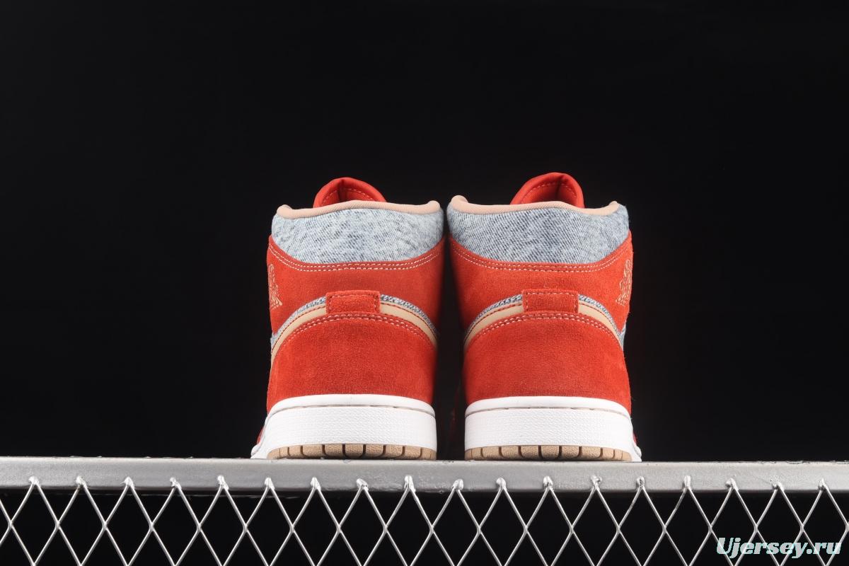Levi's x Air Jordan 1 Mid Denim Levi denim basketball shoes DM4352-600