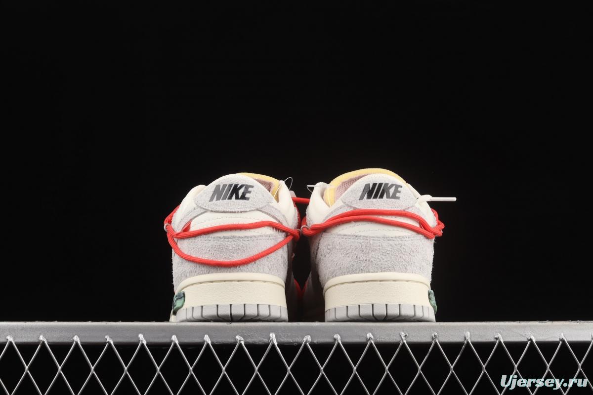 OFF-White x NIKE DUNK Low 12 of 50 OW suede SB buckle rebound fashion casual board shoes DJ0950-118