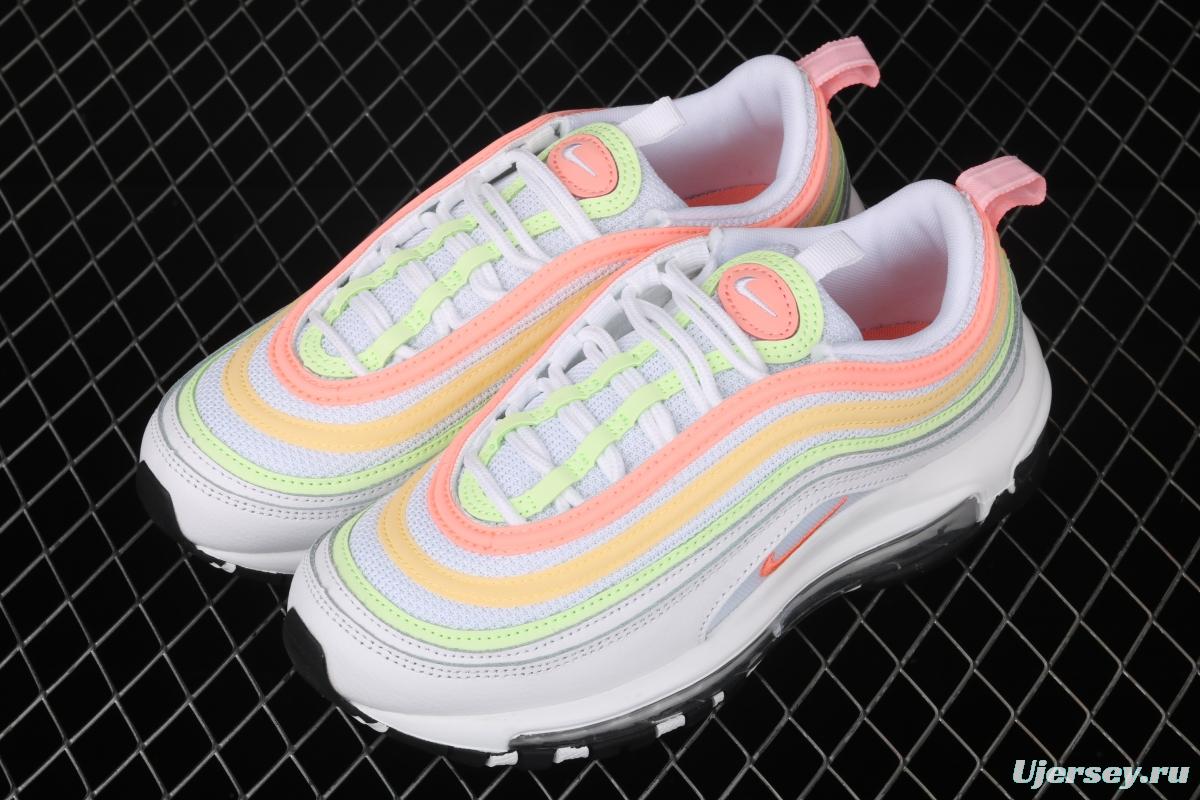 NIKE Air Max 97 ESS White Melon Orange Color bullet Air cushion running shoes CZ6087-100