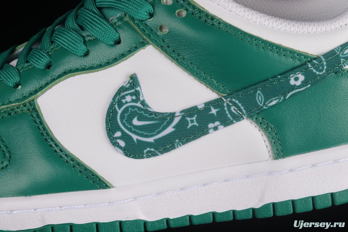 NIKE DUNK Low Green Paisley Cashew Flower White Green SB Buckle Shredded Backboard Fashion Casual Sneakers DH4401-102