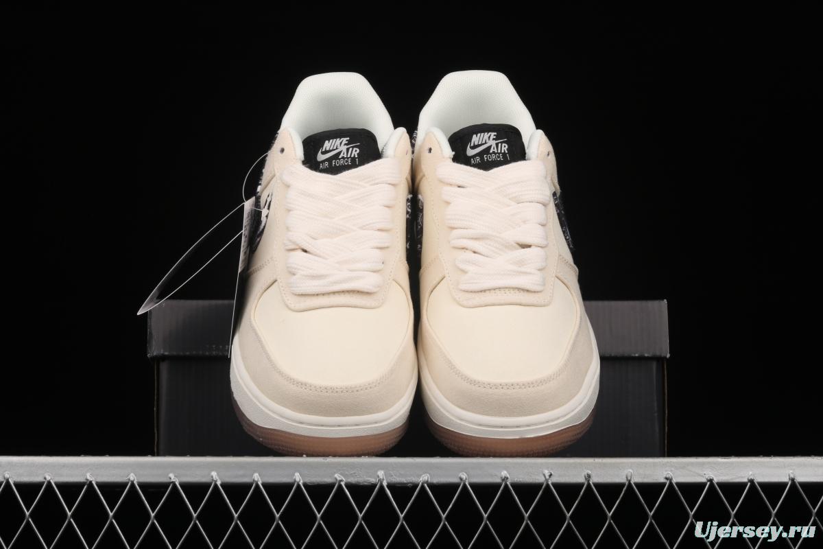 NIKE Air Force 1x07 canvas low-top casual board shoes DJ4631-200