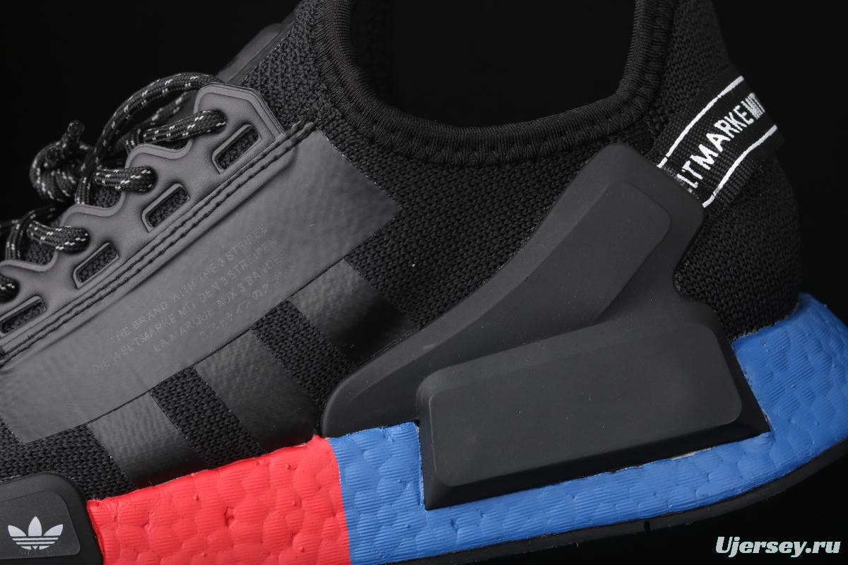 Adidas NMD R1 Boost V2 FW5328 second generation elastic knitted face running shoes
