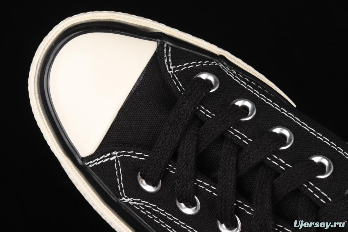 Fragment x Moncler x Converse 1970 S Fujiwara Hiroshi Fujiwara Lightning co-signed Chen Weiting the same black-and-white graffiti classic low-top canvas shoes 172320C