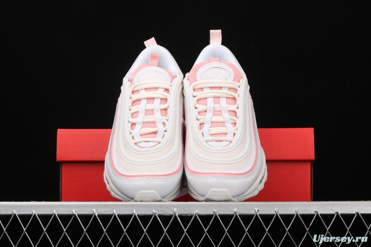 NIKE Air Max 97 White and pink 3M reflective bullet running shoes 921733-104