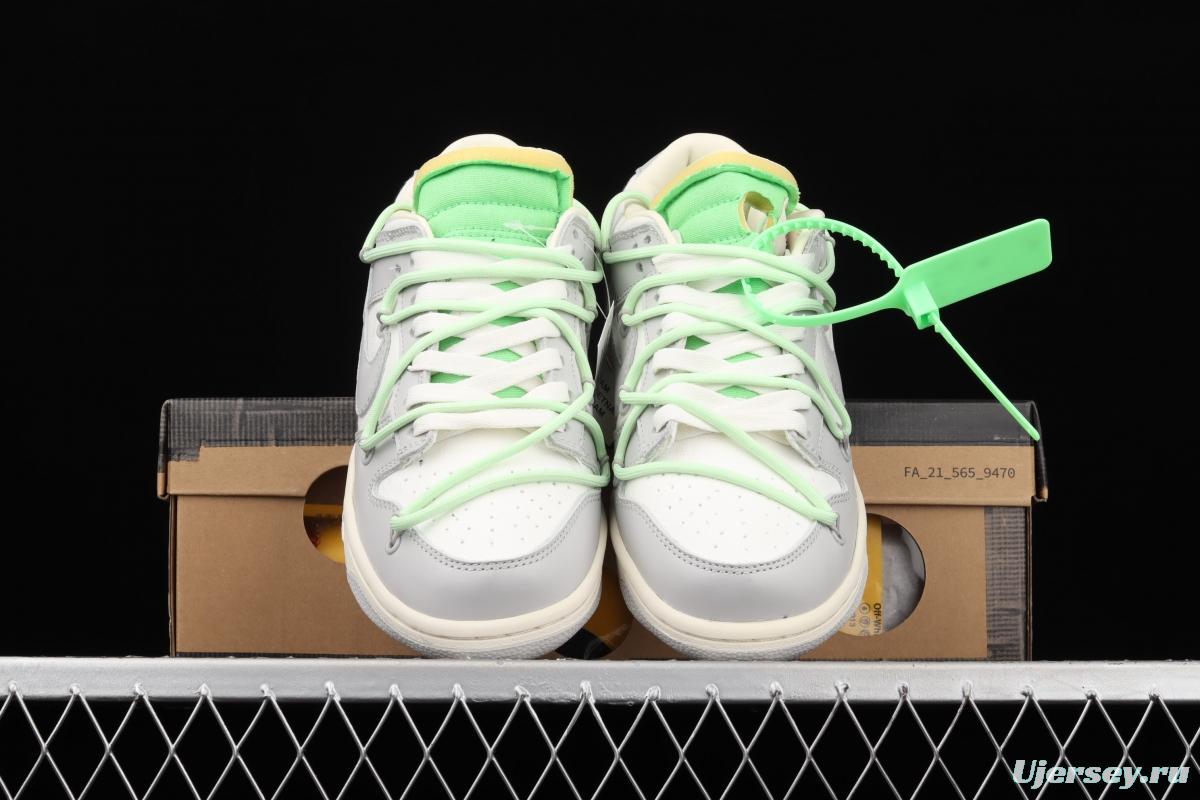 OFF-White x NIKE DUNK Low 04 of 50 OW white gray leisure sports skateboard shoes DM1602-108