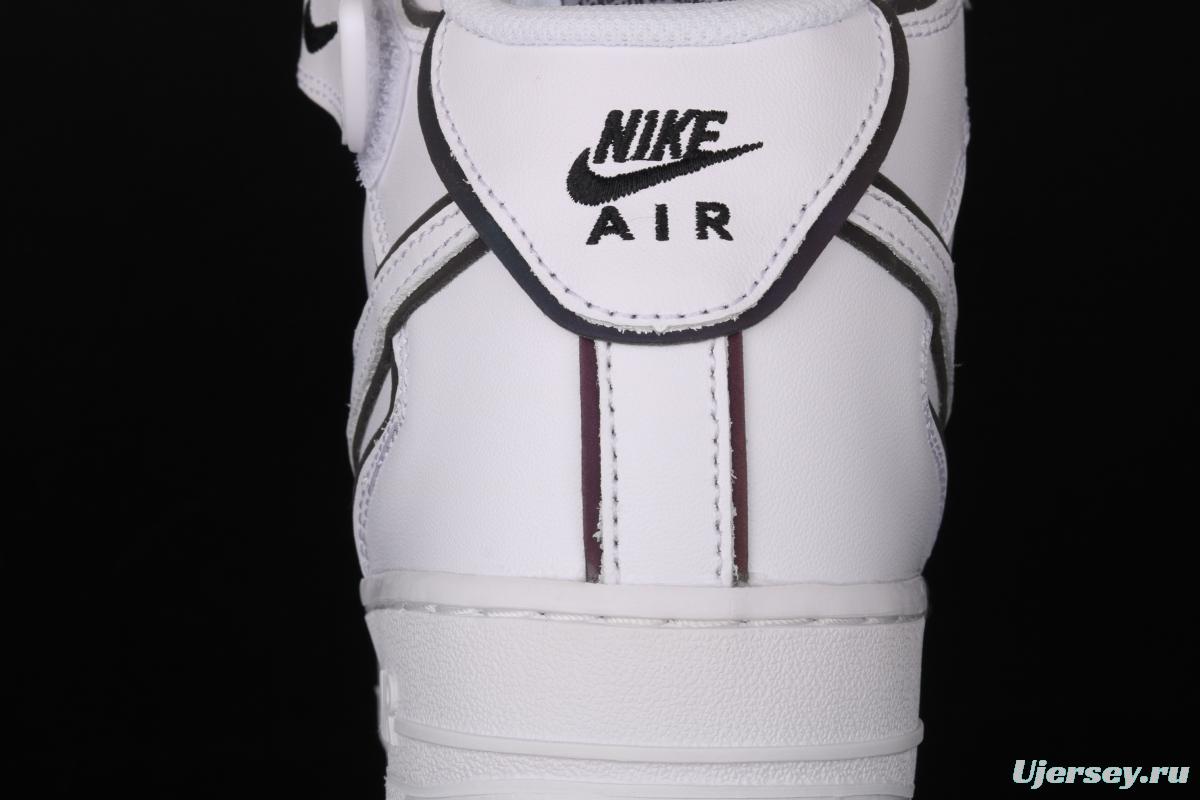 NIKE Air Force 1' 07 Mid laser white 3M reflective medium-help leisure sports board shoes 368742-810