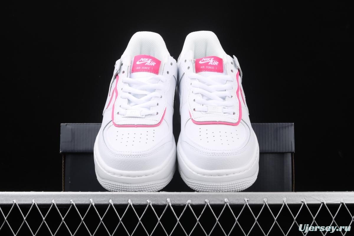 NIKE Air Force 1 ShAdidasow white powder light weight increased low-end white board shoes CI0919-102,