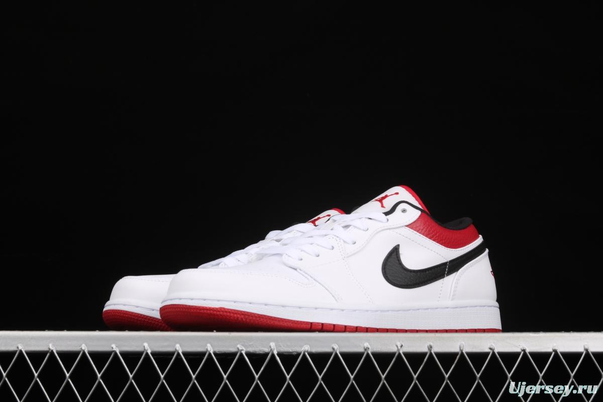 Air Jordan 1 Low white, black and red culture leisure sports shoes 553558-118