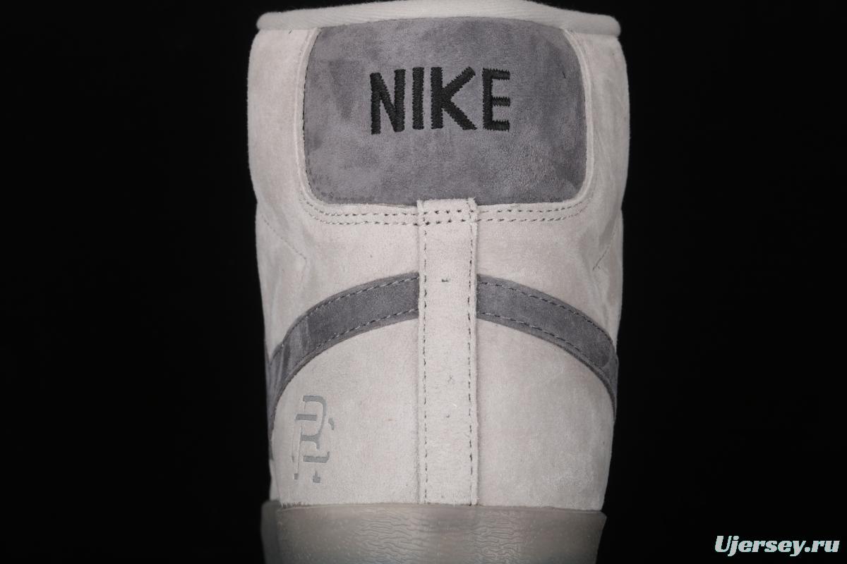 Reigning Champ x NIKE Blazer Mid Retro defending champion joint top suede 3M reflective high-top board shoes 371761-009