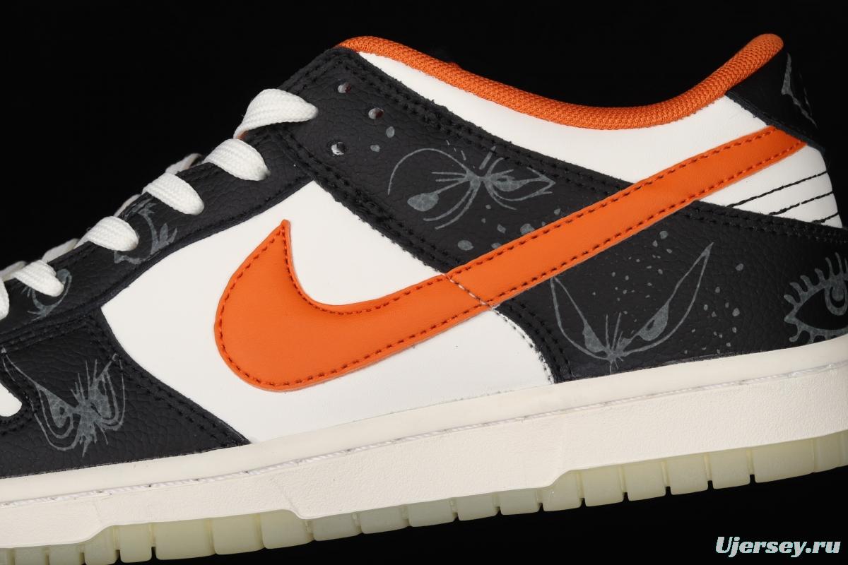 NIKE SB DUNK Low Halloween black, white and orange luminous Halloween SB rebound fashion casual board shoes DD3357-100