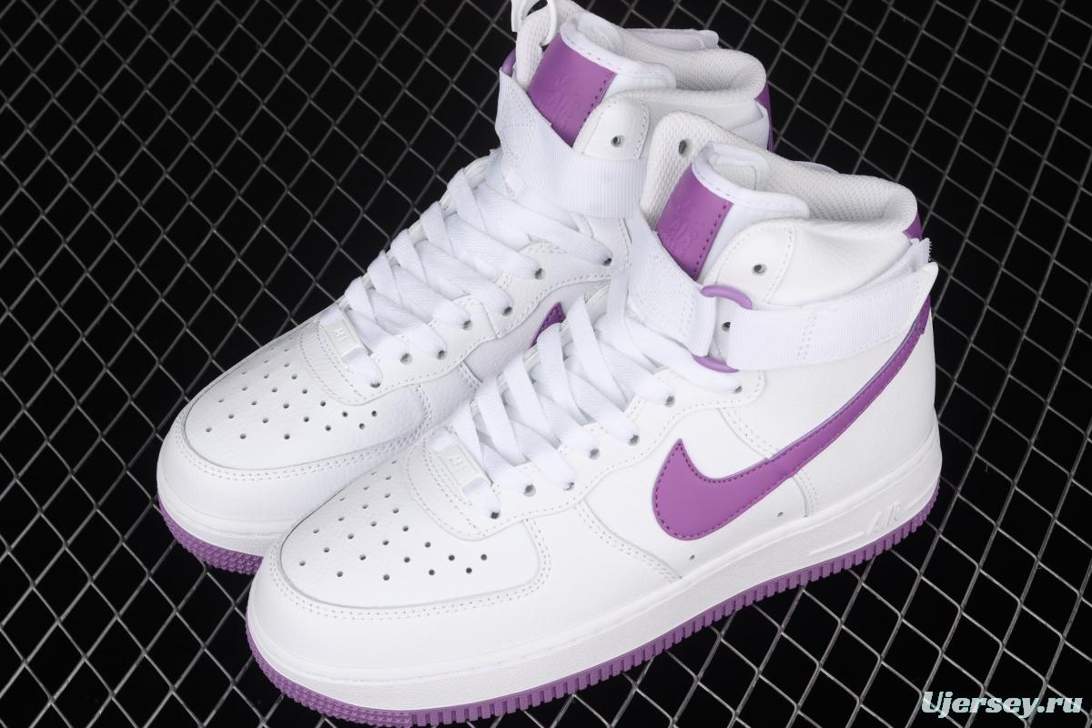 NIKE Air Force 1 High'07 white purple high top casual board shoes 334031-112