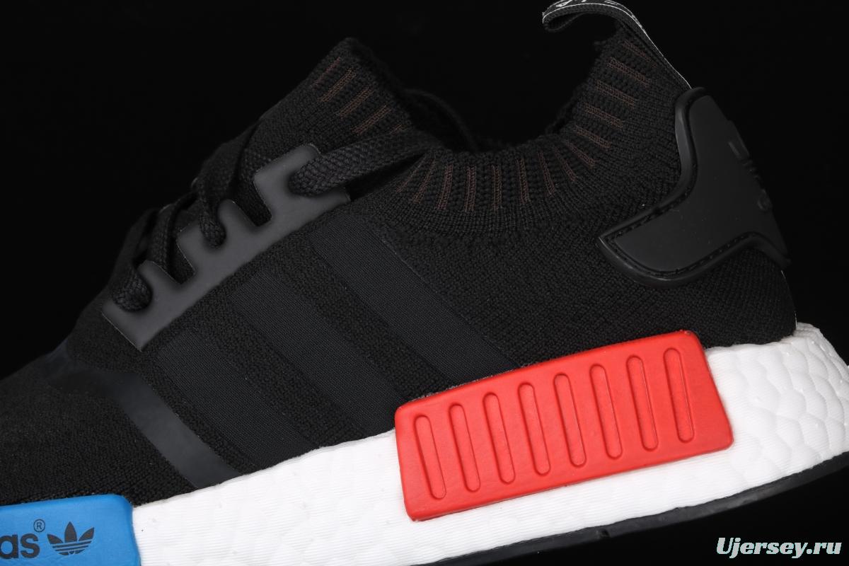 Adidas NMD_R1 Boost competes for S79168 black, blue and red color matching. Dongguan original large particles feel super soft.