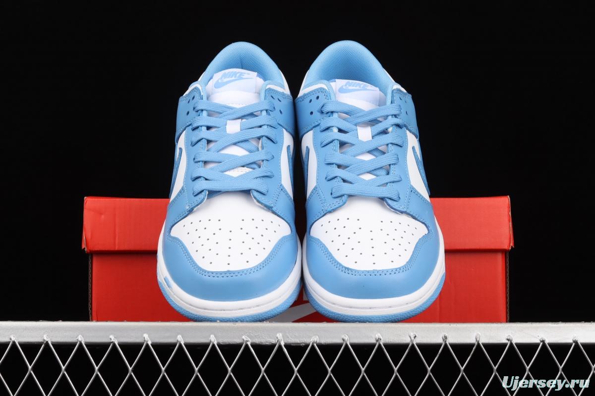 NIKE DUNK Low University Blue White Blue North Carolina White Blue Slam Dunk Series low side Leisure Sports Skateboard shoes DD1391-102