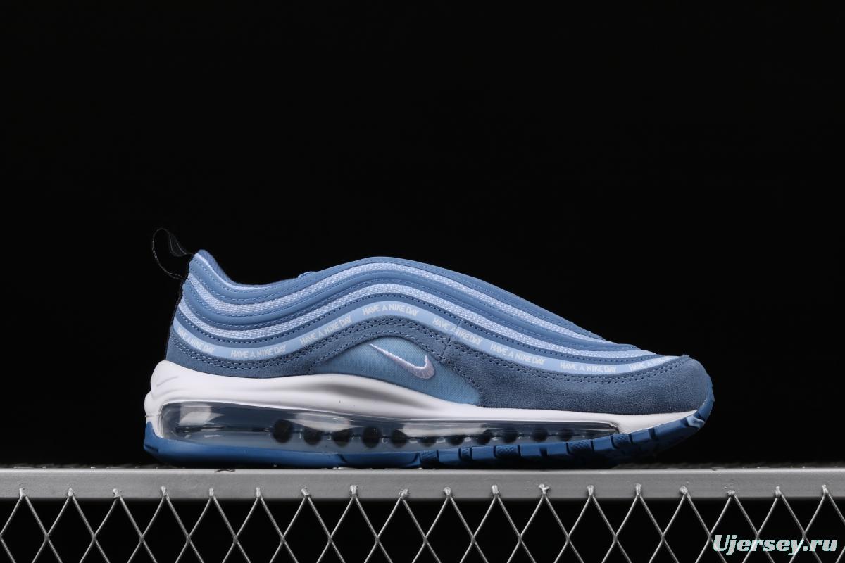 NIKE Air Max 97 ND Lake Blue Suede Air cushion running shoes BQ7565-400