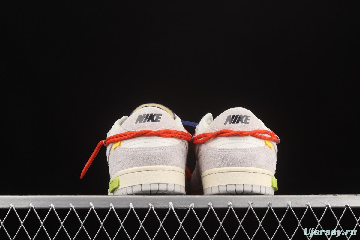 OFF-White x NIKE DUNK Low 12 of 50 OW suede SB buckle rebound fashion casual board shoes DJ0950-110