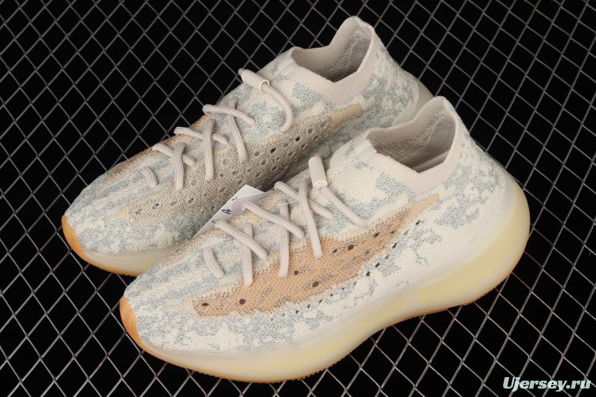 Adidas Yeezy 380 PiNIKE GY2649 Kanye jointly limited coconut 380 peach powder all over the sky star 3M reflective running shoes