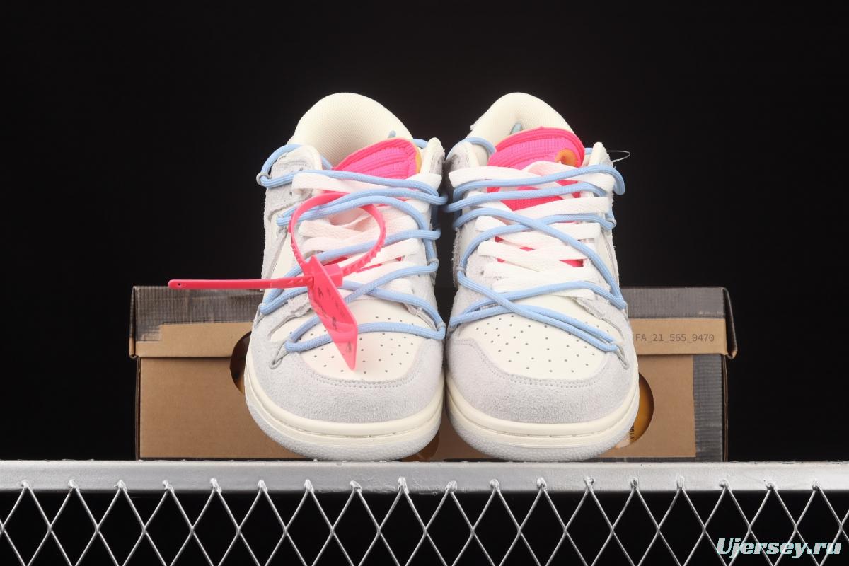 OFF-White x NIKE DUNK Low 12 of 50 OW suede SB buckle rebound fashion casual board shoes DJ0950-113