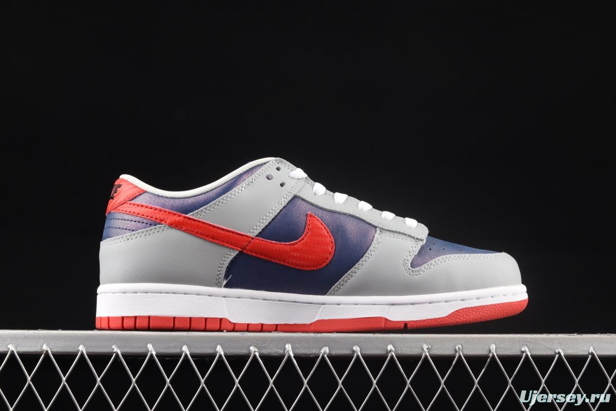 NIKE DUNK Low Samba Japan restricts the sale of Super Blue / Samba Red-Silver leisure sports board shoes CZ2667-400