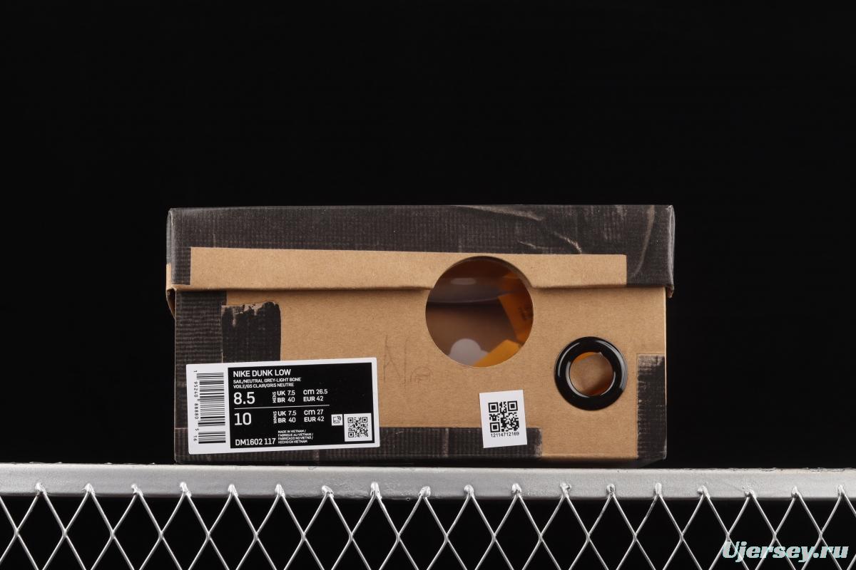 OFF-White x NIKE DUNK Low OW gray SB buckle rebound fashion casual board shoes DM1602-117
