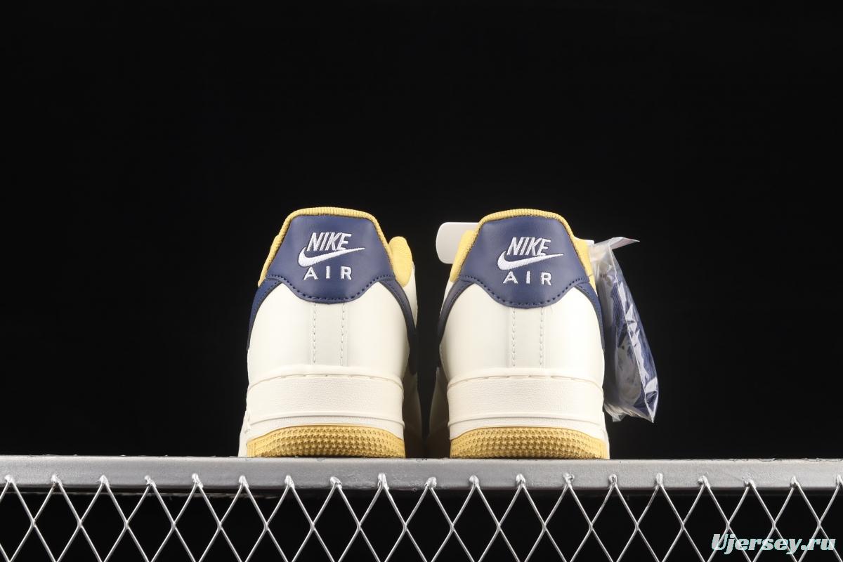 NIKE Air Force 1x07 Low white, yellow and black hook low-top casual board shoes AQ2288-111,