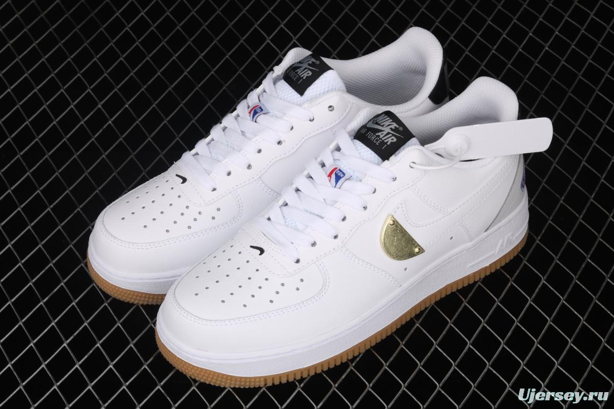 NIKE Air Force 1 Low NBA Pack Black and White Raw Rubber low Band Leisure Sports Board shoes CT2298-100